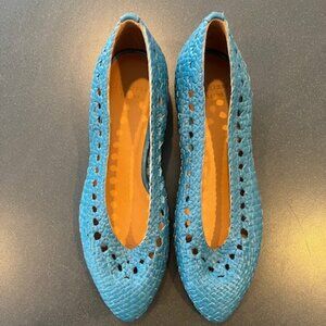 NWOT Sezane Low Anya in Smooth Woven Turquoise Blue